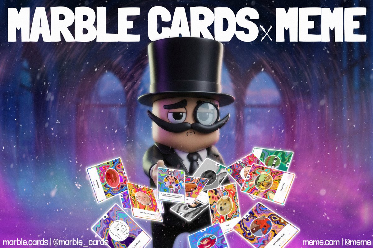marble_cards's tweet image. MarbleCards enjoyers can now claim Memescore on meme.com for holding cards. Register on @meme today to claim!