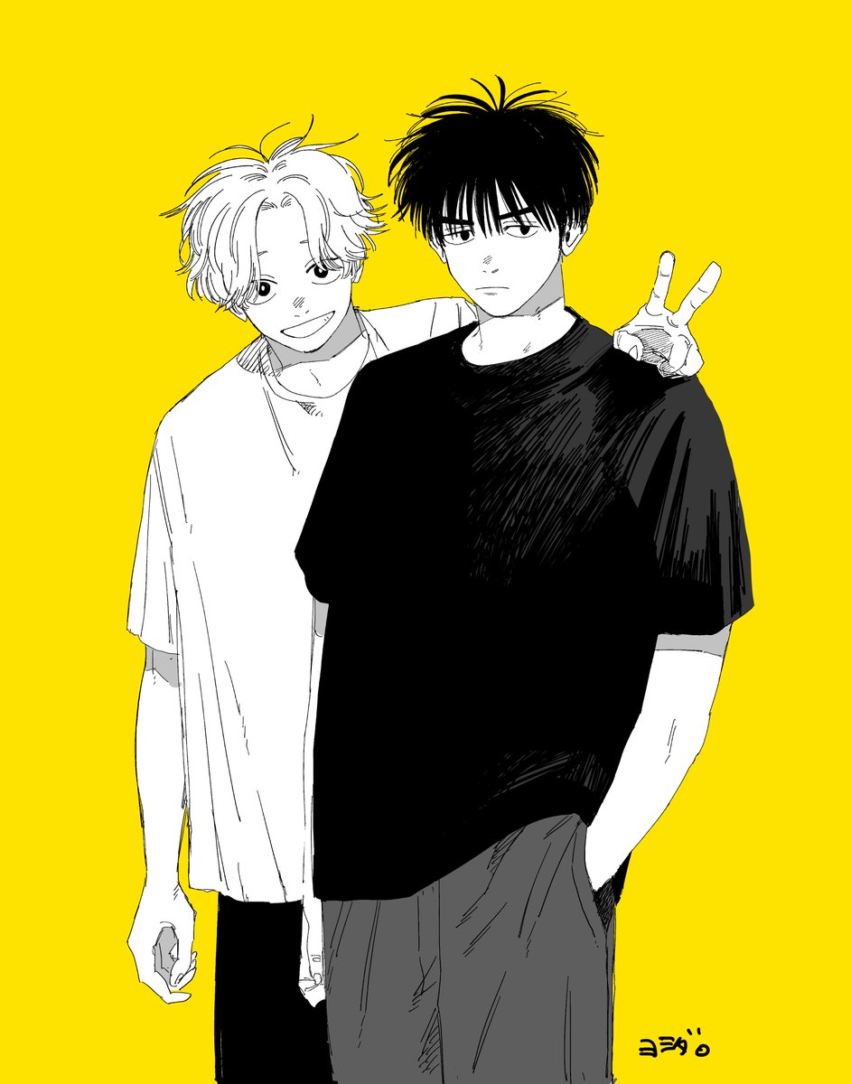 夏に描いたからこの人たち半袖です