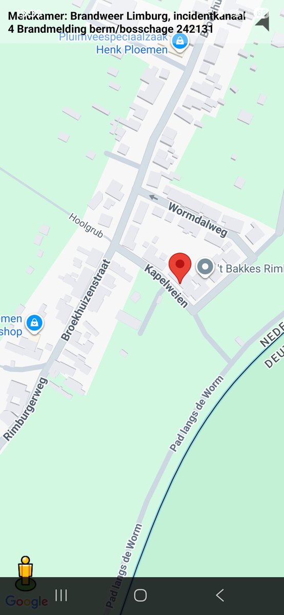 Brandmelding berm/bosschage in Landgraaf