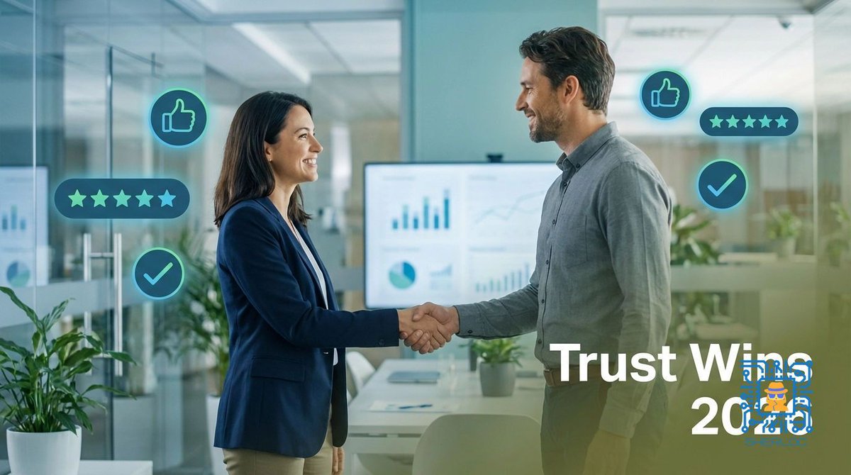 asksherloc's tweet photo. Brands aren’t winning in 2026 because they shout the loudest. 

They win because buyers trust them. 

We helped a client boost growth 31% just by dialing up trust signals and ditching the ad arms race. 

That’s how Sherloc levels the mid-market game. https://t.co/gpMkXKU0HK