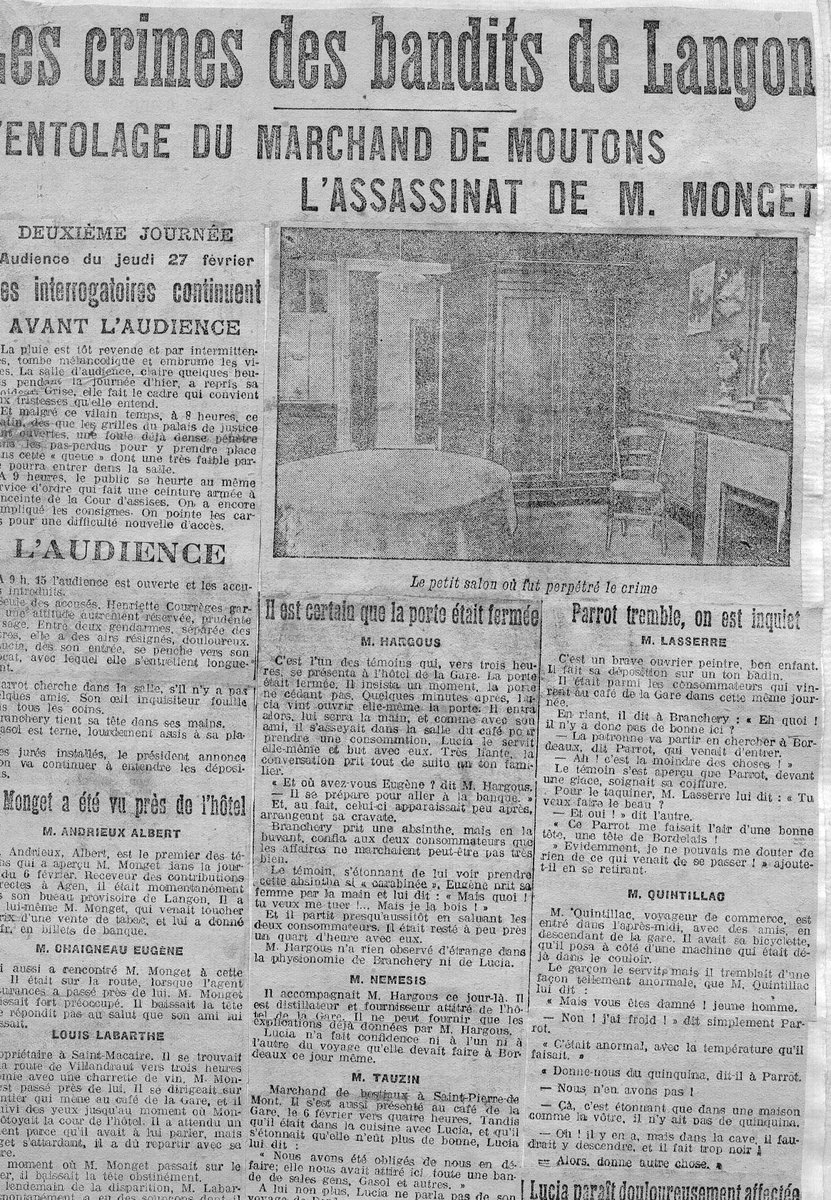 Cette affaire, l’assassinat de l’agent d’assurances Monget par une bande de criminels au café de la gare de Langon, défraya la chronique judiciaire dans tout le pays en 1907. Dans un contexte où la presse connaît son âge d’or. Lundi 29 décembre à 22h sur <a href="/tv7_sudouest/">TV7</a>