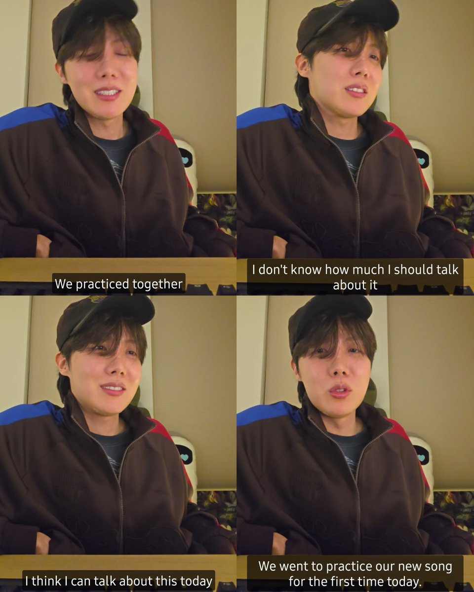 winnttaebear's tweet image. J-hope: we practiced together. I dont know how much i should talk about it. I think i can talk about this today. We went to practice our new song for the first time today.