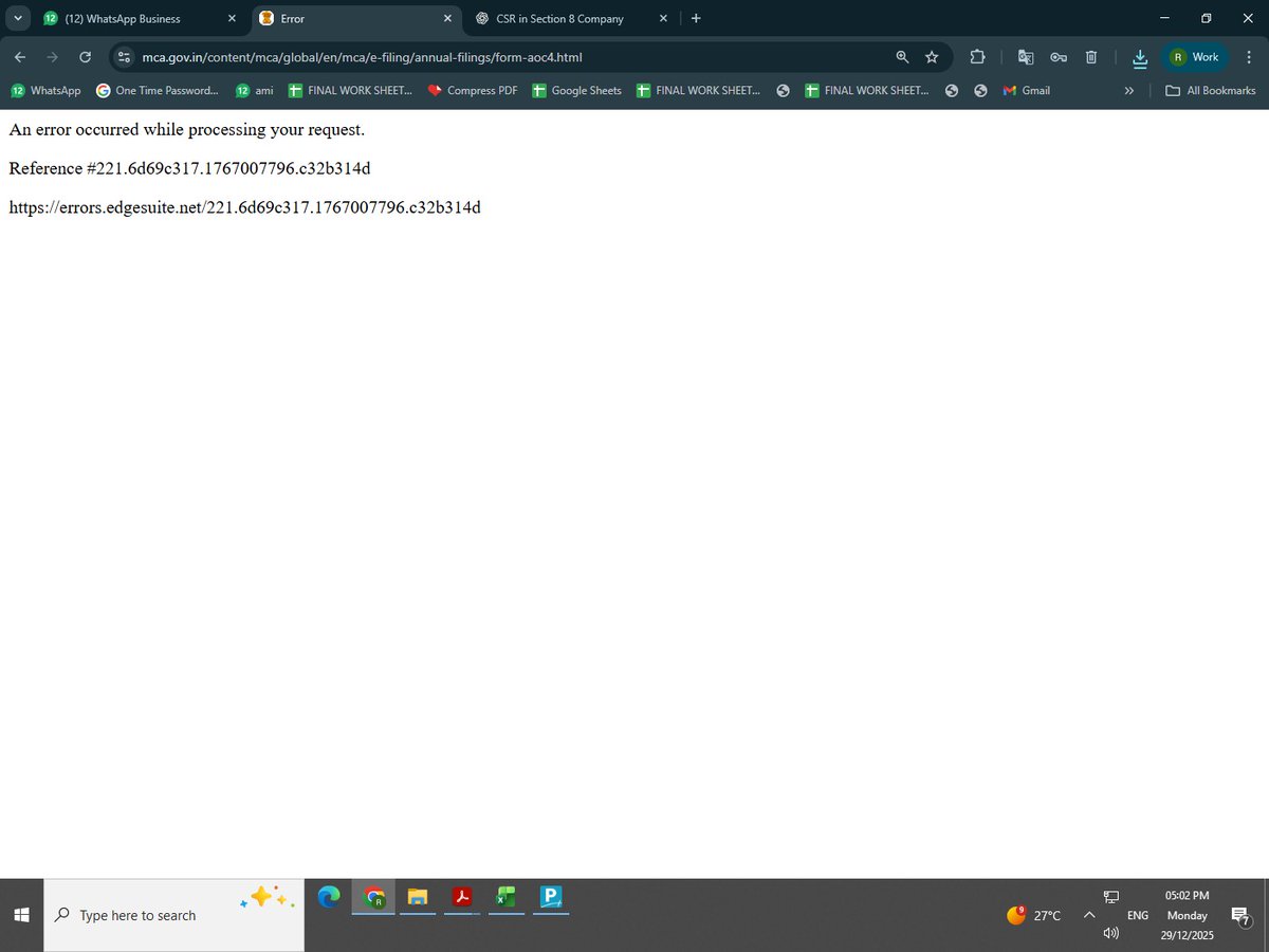RiyaAssociates's tweet photo. site not working so much glitch @MCA21India please extand due date and all not not working https://t.co/HUwjmkIqjn