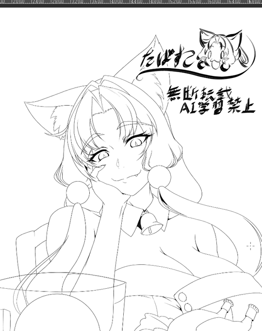 線画良し!
背景は厚塗り(のような何か)で下書きにゴリゴリ描いていこう 