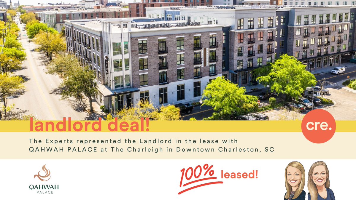 📣 It's #DealmakerMonday! 📣

The Experts represented the Landlord in the lease with Qahwah Palace at The Charleigh 📍 Downtown Charleston, SC.

This listing is now 💯% leased! Shout out to our awesome #landlordreps Lindsey Halter CCIM &amp; Taylor Boyd!

🔗 cre.expert/deal-qahwah-pa…
