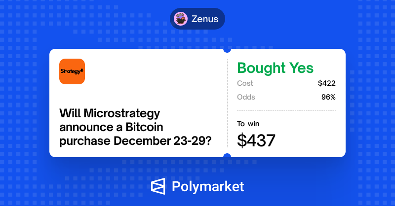 I just put my money where my mouth is on <a href="/Polymarket/">Polymarket</a>.

Trade against me: poly.market/vqZMzhs