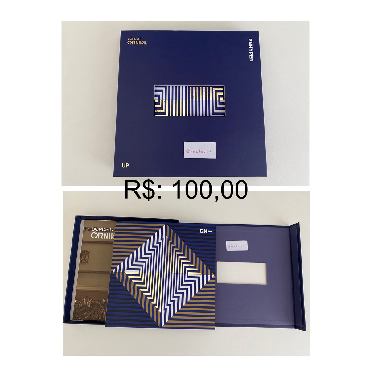 heeluvs7's tweet photo. Venda/Vendo 

Valores na imagem + Frete incluso 
- Enhypen Álbum Border Carnival Up. Está incompleto, não acompanha apenas os PCs 

Envios somente ano que vem para não ter extravio https://t.co/YVZBLXxf4e