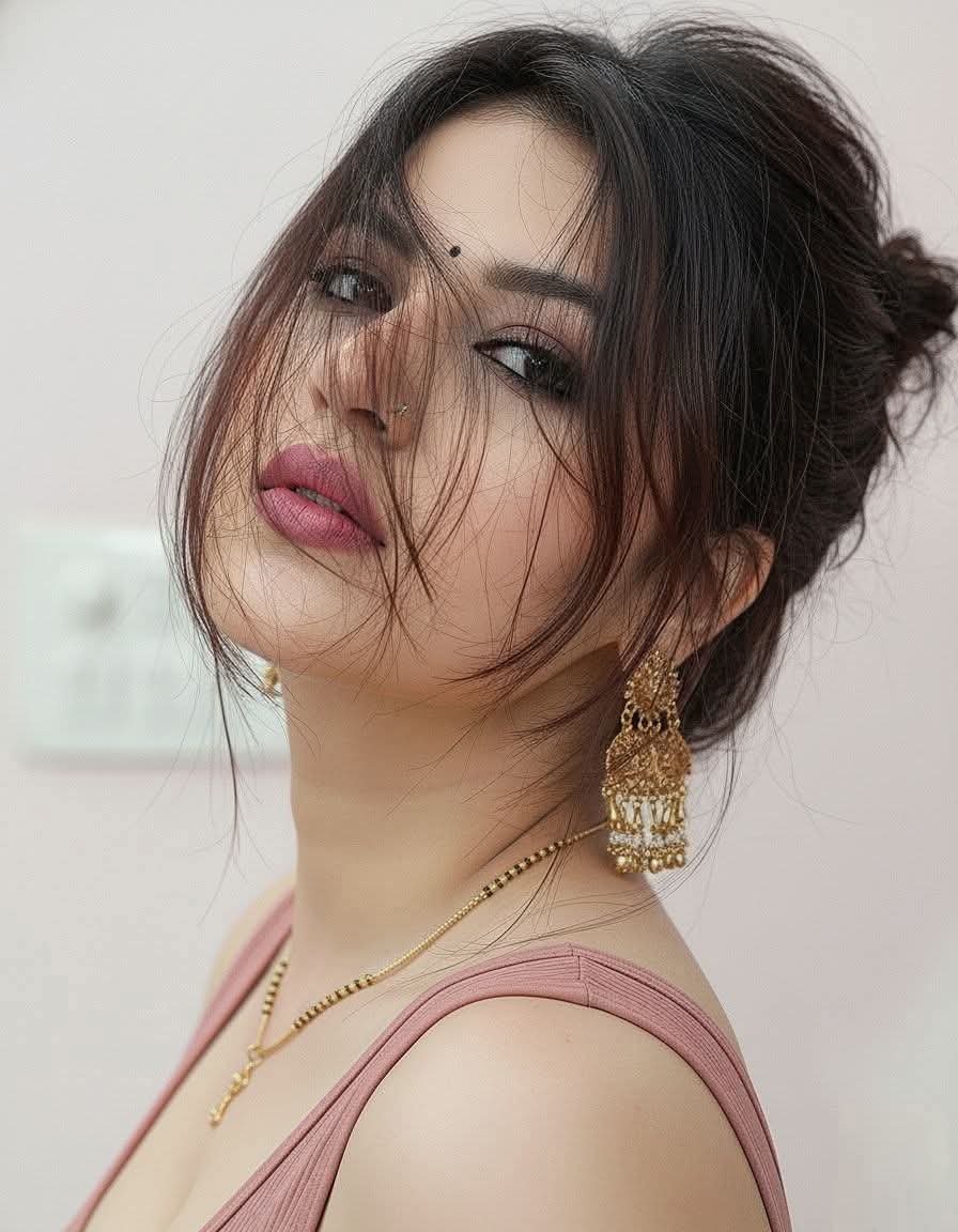 Even in silent  gazes, a tale lies hidden...
On the border of these red lips 👄
The glory of pride is inscribed ....!!