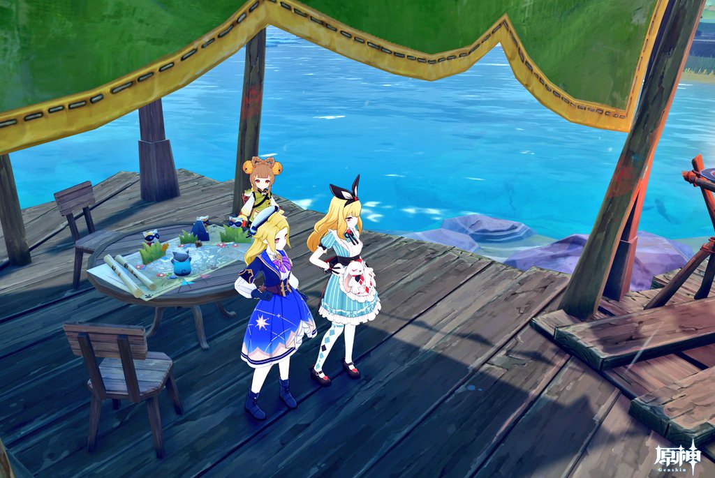 ヌヴィさんが、
「自分はここの水を堪能するから、みんなは温まっていってくれたまえ」
っていうから、みんなで温泉入ってきた（※全員野良）

と、星々の〜で繋がったフレンドさんと雪の行方！たのぴぴ！