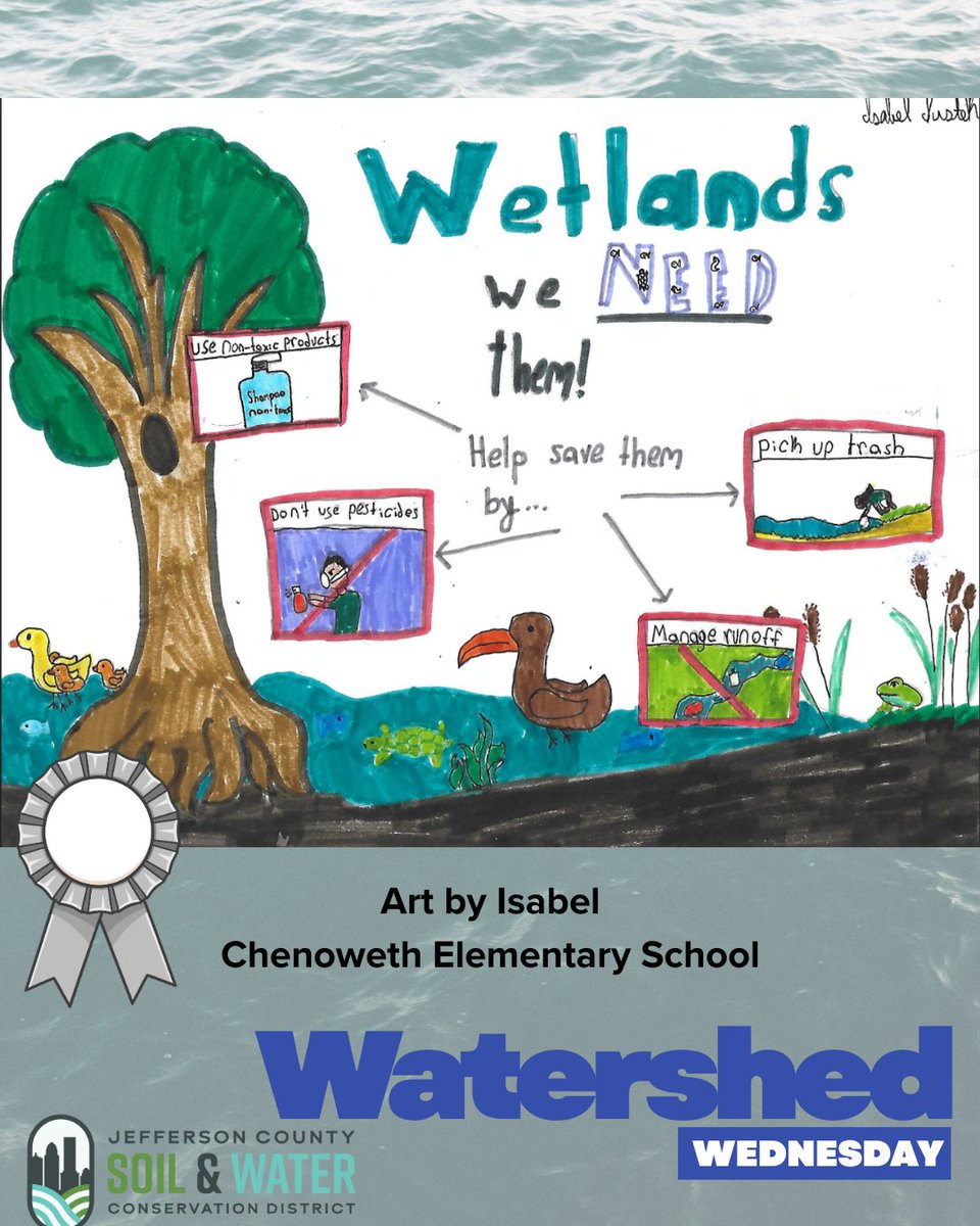 Happy new year! For the next couple weeks, our Watershed Wednesday posts are going to feature the winners of our Jim Claypool Art &amp; Writing contest, centered around KY wetlands! Here are the winners from Chenoweth Elementary school.

#Louisville #conservation #art