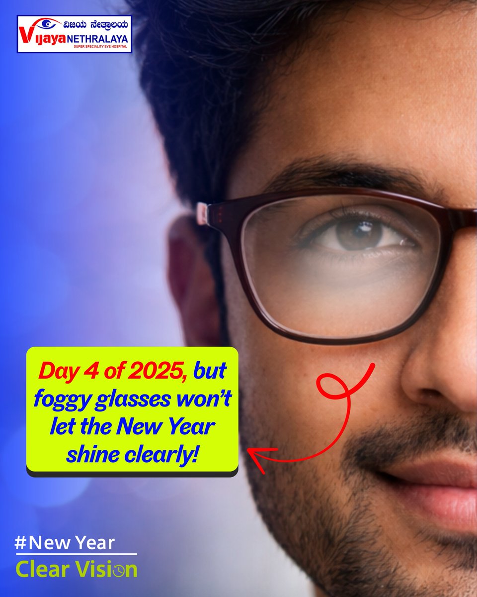 VijayaEyecare's tweet image. Don’t let foggy glasses blur your New Year. 🎆👓
Welcome 2025 with clear, sharp vision in just minutes with LASIK.
One day recovery. A year of freedom from specs.
👉 Book now: vijayanethralaya.com
📞 +91 78924 92098
#NewYearNewVision #LASIKExperience  #VijayaNethralaya