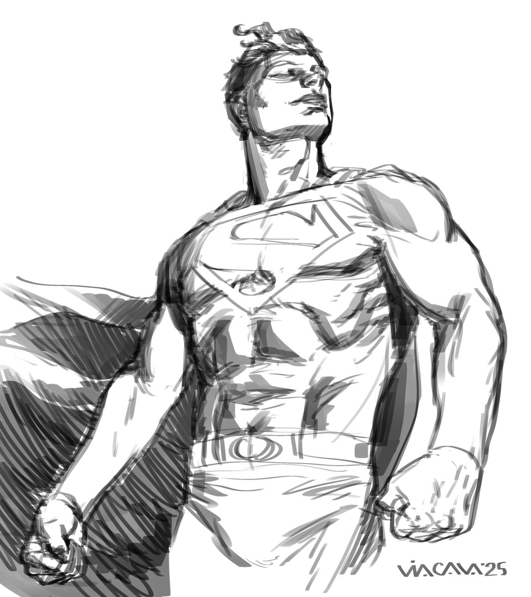 Happy last Monday of the year!
Enjoy the sunlight!

#Superman 
#digitalsketch
#MondayVibes