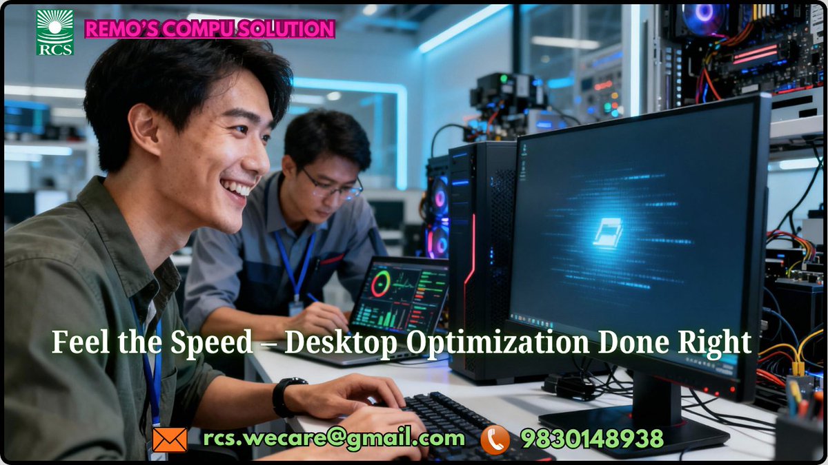 RcsShop31's tweet photo. Title: ⚡ Feel the Speed. From Boot to Bye-Bye

 From start-up to shutdown, we fine-tune your system so the speed hits instantly 🚀💻 No lag, no drama — just smooth power.

 #PCBoost #InstantSpeed #TechGlowUp #NoMoreLag #RCSFixes 😎⚙️ https://t.co/nk9CXlxxp6