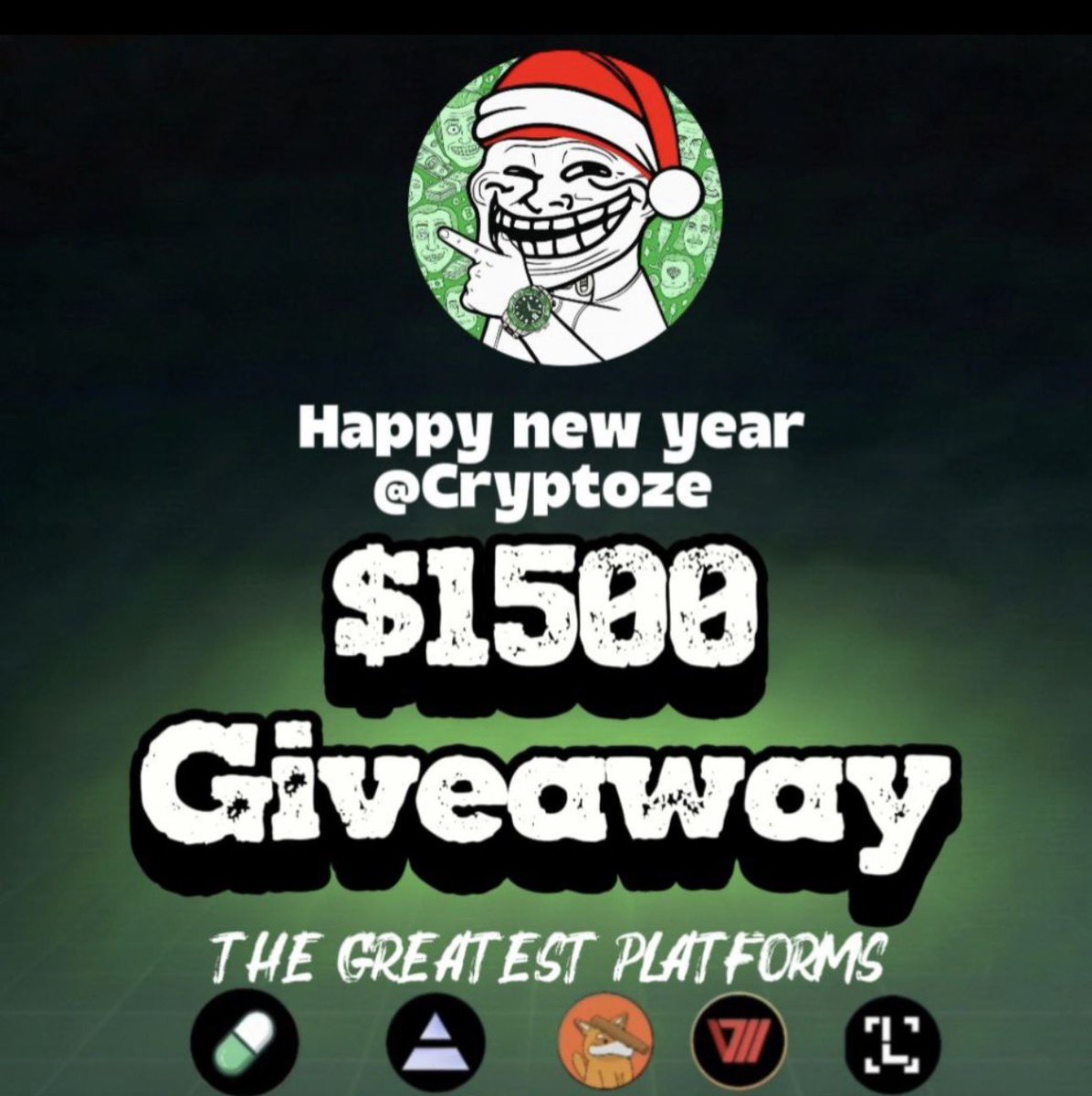 $1,500 Giveaway (30 winners)

‣ Follow <a href="/Cryptoze/">Toz</a> (🔔)
‣ Like, RT &amp; tag friends 
‣ 10/01/26 paying 30 winners Live on X

10D⏳