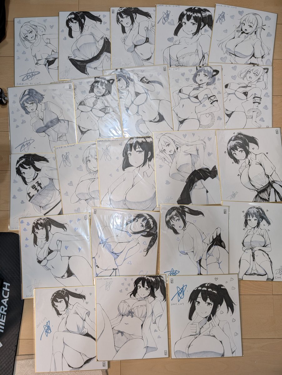 うーしようさん描いたわい 直筆色紙コミケにて1枚3000円で販売致しますよろしくお願いします～('э')🙏 