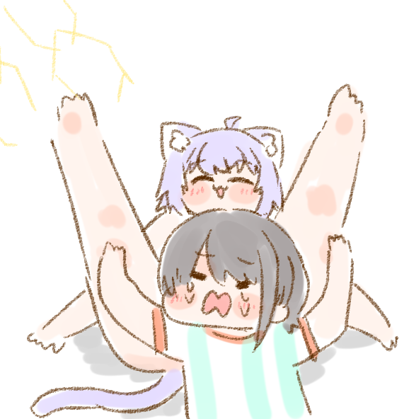 猫又おかゆ ,大空スバル 「#煩悩ましゅまろ2025」|ねこやまのイラスト