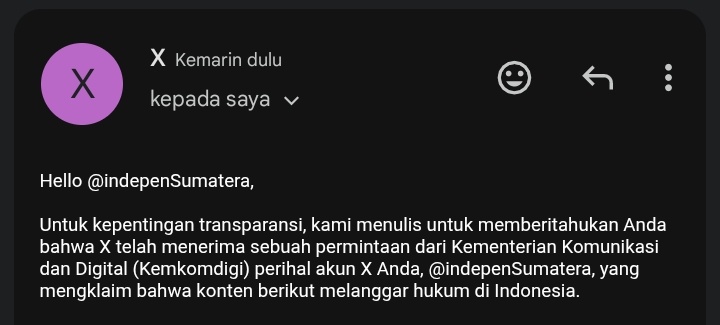 Pembungkaman informasi kembali terjadi terhadap konten yang menyampaikan kondisi pasca-bencana di Sumatera serta situasi terkini di lapangan. 

Ya sudah, kalau begitu saya pamit dulu. Sampai jumpa lagi di tahun baru 2026.

Terima kasih atas perhatian dan dukungan dari semua