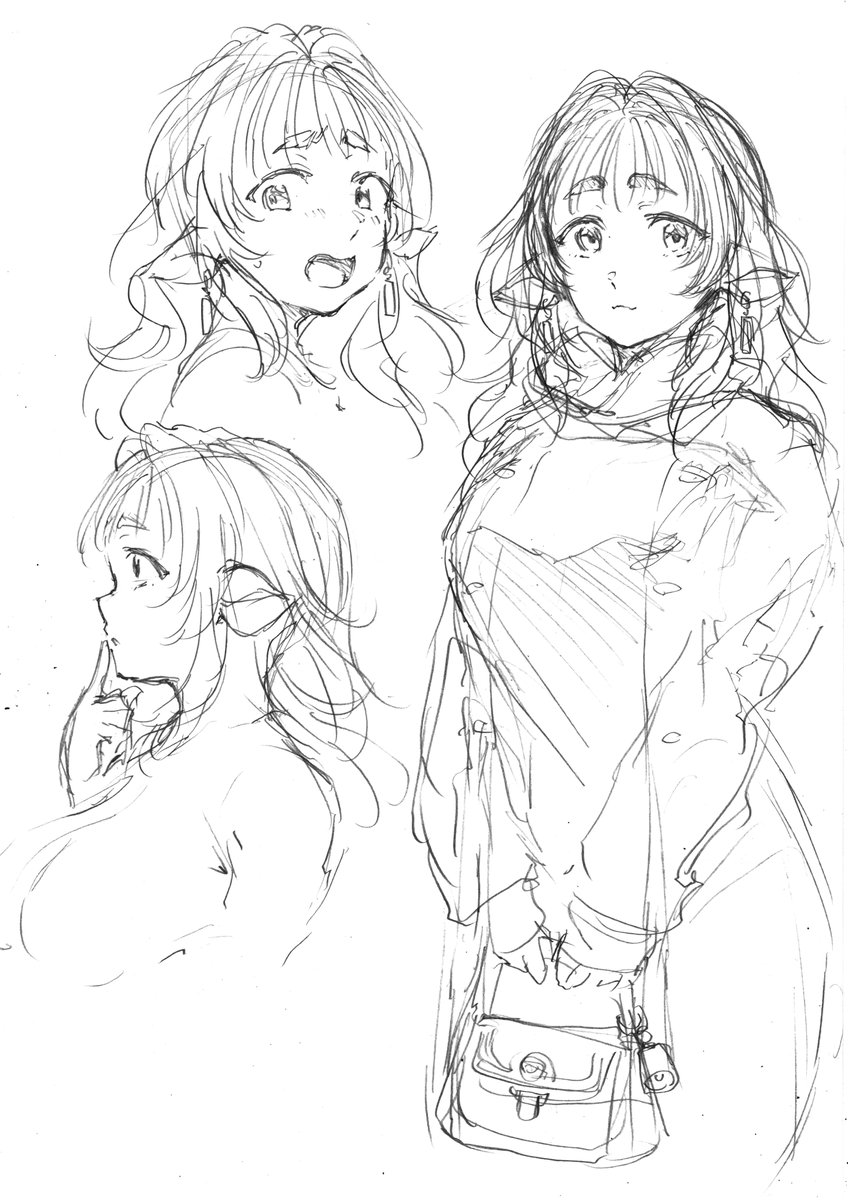 ボツキャラ。
複乳牛女怪人キャラアイデアラフ。 