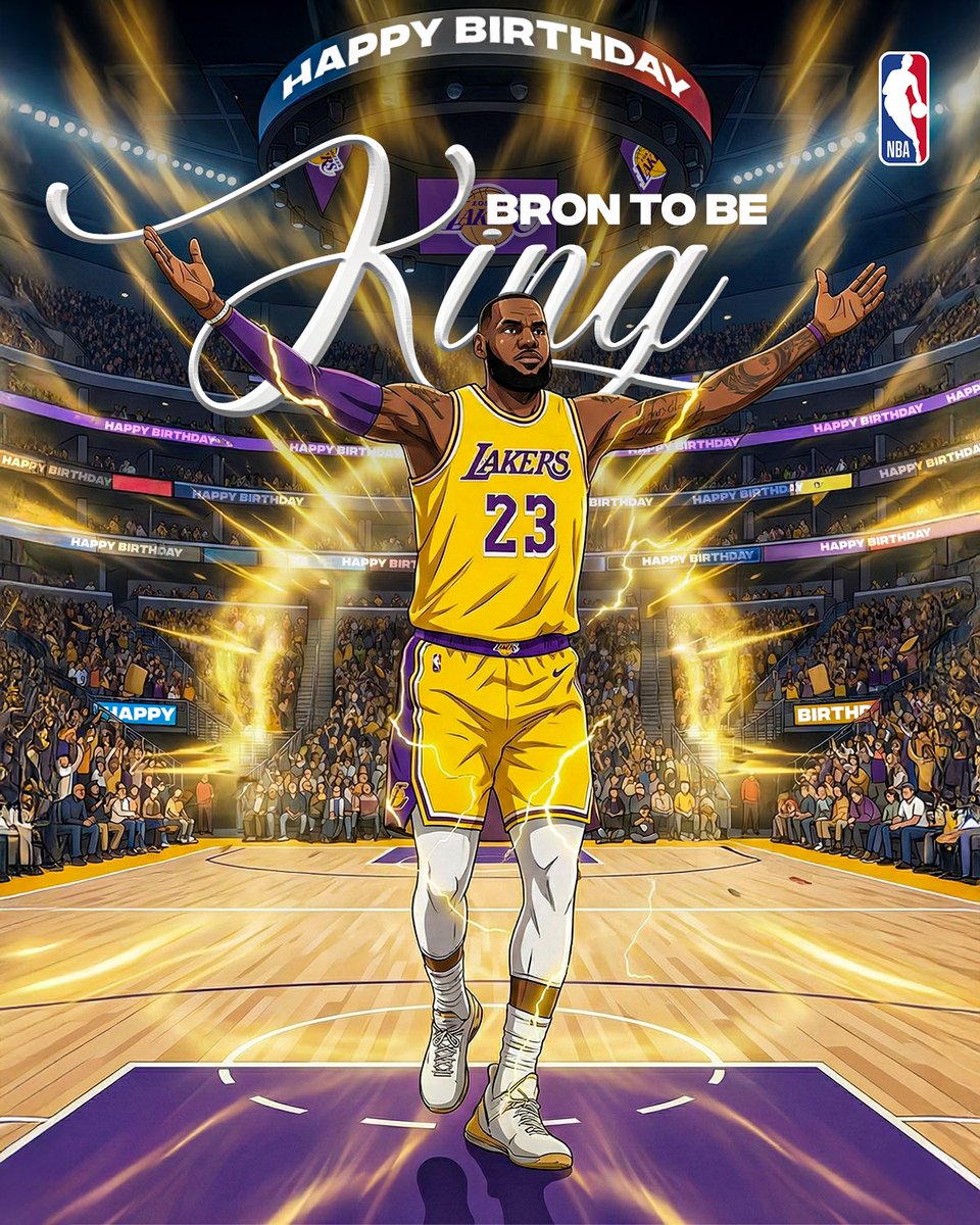 NBAIndia's tweet image. On this day, a King was born in Akron! 👑

Wishing a very Happy #NBABDAY to one of the greatest to ever do it, LeBron James! 🌟

#KingJames #NBAIndia | @KingJames