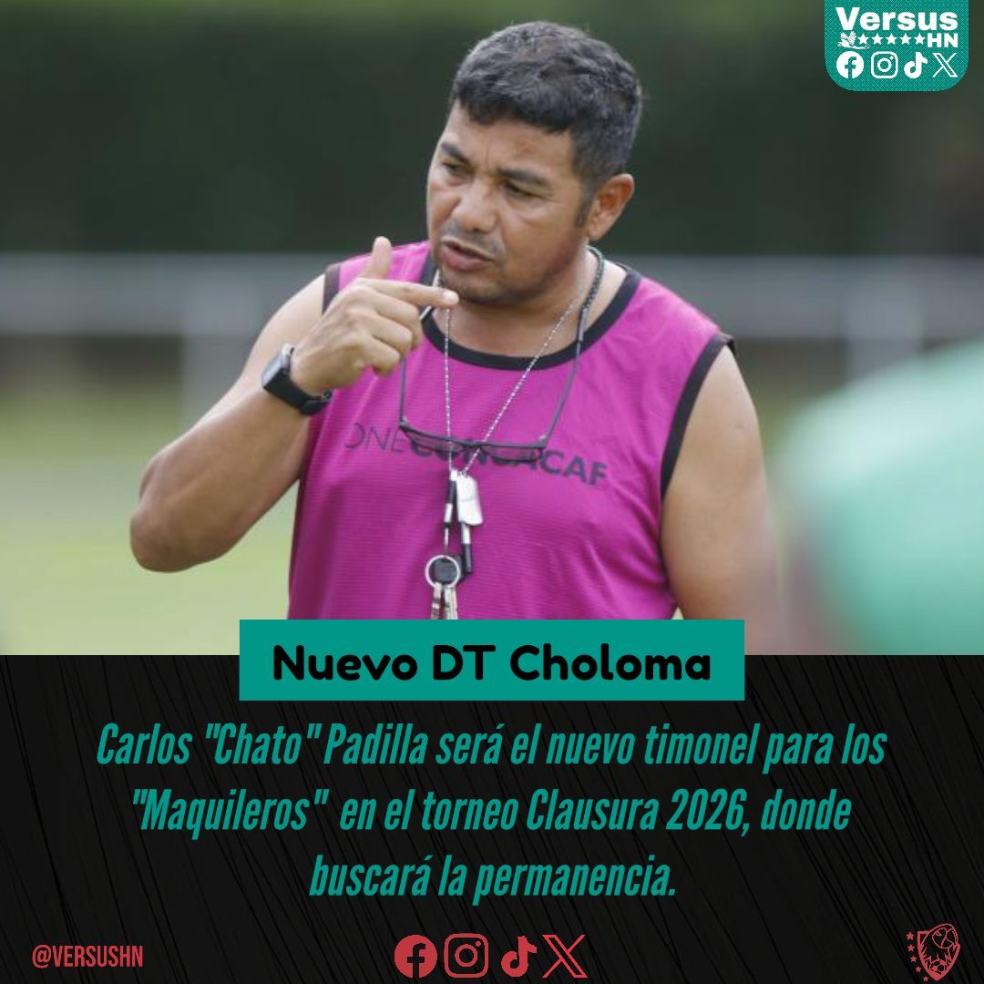 ⚪ #VersusHN|| 🚨 Choloma busca la permanencia con nuevo DT ⤵️

↪️ Al no continuar Ernesto Pineda, el "Chato" Padilla asume como nuevo DT del Choloma.

↪️ Terminaron últimos con solamente 11 puntos en el Apertura, 3 puntos abajo del Victoria.

#Choloma #CarlosPadilla #Deportes