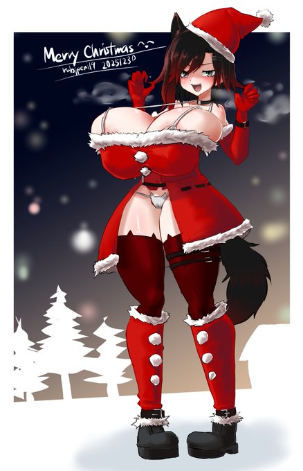 It's late but Santa wolf Ruby for this year's christmas. merry christmas❤️❤️🐺❤️❤️
#RWBY #NSFW 