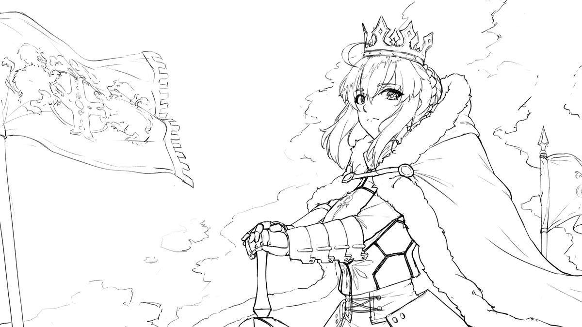 Bluesea771_'s tweet photo. 練習がてら描いてるんですけど、アルトリアを描くのは久しぶりですね https://t.co/YTE1tsXwK8