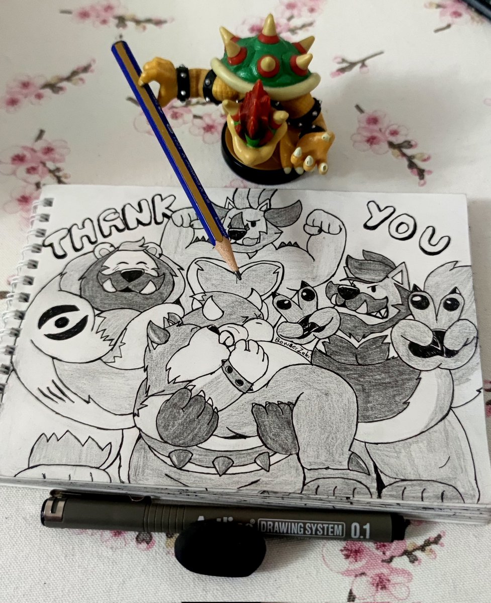 bowserzeki's tweet photo. THANK YOU~
Everyone who supported my traditional art since October 💙 
It made me push my limits and learn more! 

This is the last page of my notebook so I am done with these for a while. https://t.co/KUSpsI3WMQ