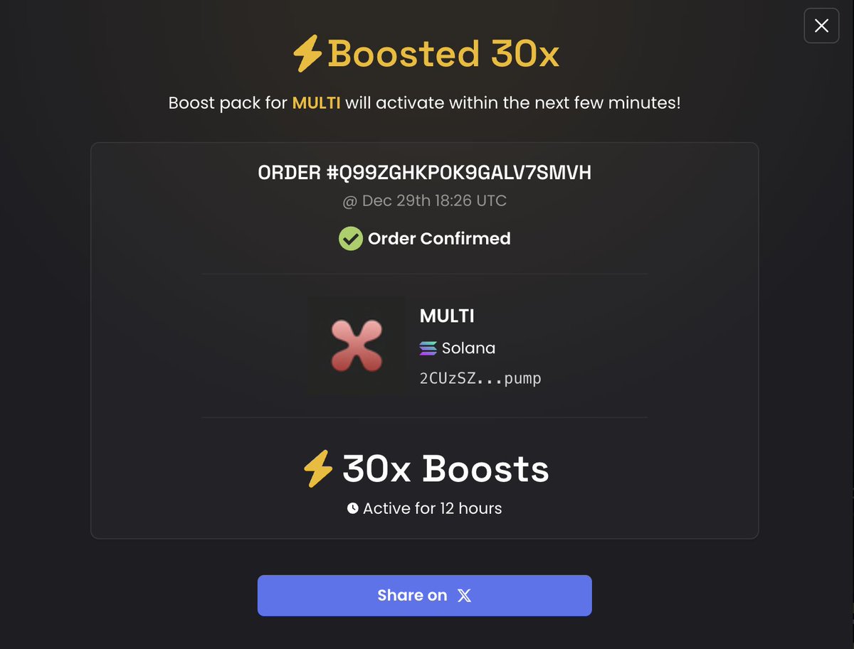 muultiswap's tweet photo. 30x boosted 

2CUzSZWnSLwuUQea73M7GFDcsmrzKHZaRfuutk9Cpump https://t.co/c2mDHuvm2S