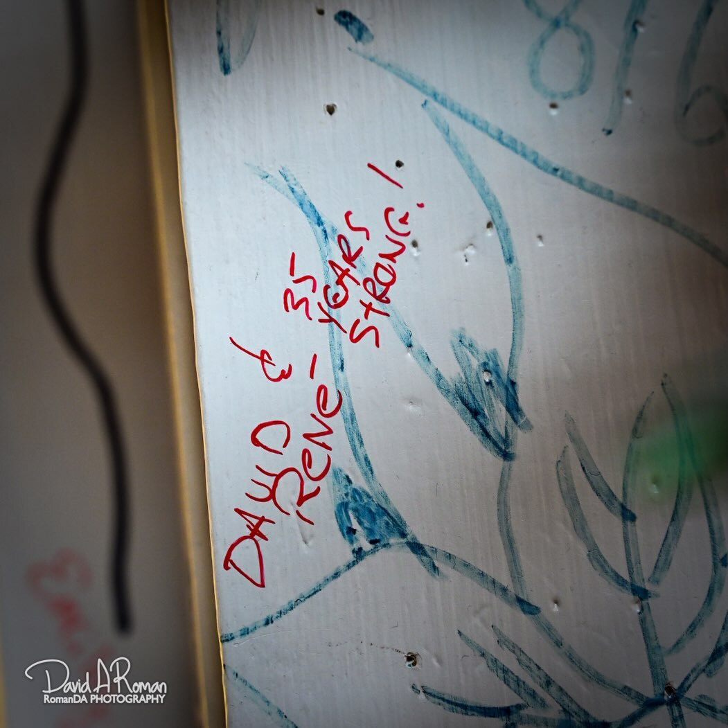 My bride and I have been together 35+ years.  This year in June will be our 35th actual anniversary.  We were in Wilmington at the #cottonexchange and they had a section where you could “leave your mark”. So we did. :) instagr.am/p/DS25hzfkSFA/