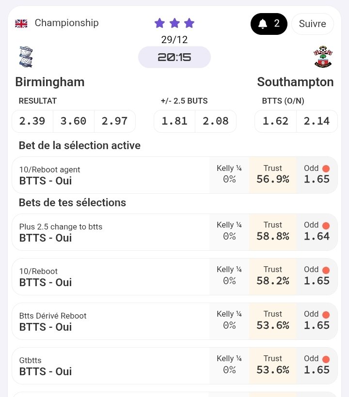 thierKnow90's tweet image. Ce match ressort dans presque tous les monitoring btts. A surveiller 👀 pour du Live