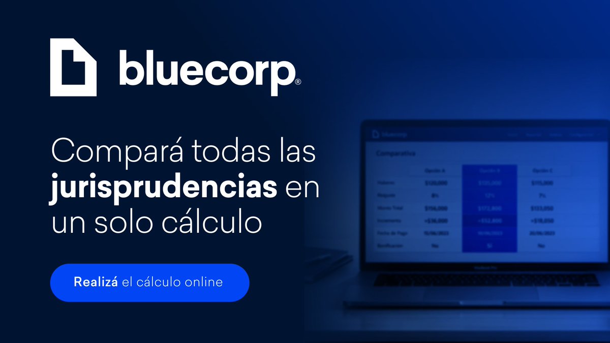 BlueCorpSoft's tweet image. Calculá el Reajuste por Movilidad con TODAS las jurisprudencias actualizadas.
Con un solo cálculo obtenés múltiples resultados comparativos según los últimos criterios vigentes: Palavecino, Giménez, Cortes, Italiano y más.
Todo desde Bluweb, online y con soporte especializado.