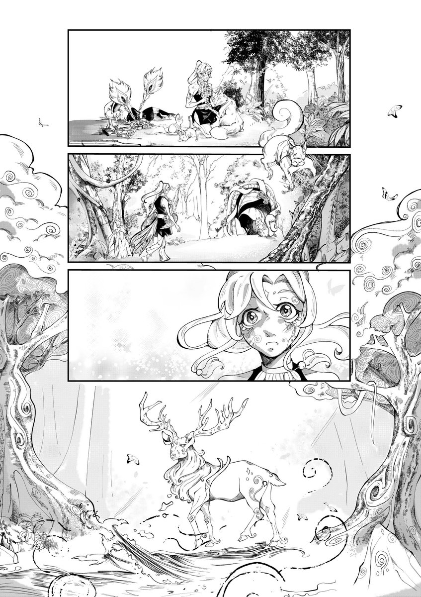 YuzuriaC's tweet photo. Eng: My participation to the #kma4koma, my inspiration for this yonkoma was just a memory about a golden deer statue in Cambodia.
_____
#mangaart #mangapanel #mangadrawing #yonkoma #inking #inkingmanga #digitalinking #digitalart #mangaartist #mangapage https://t.co/W9B5oTSynV