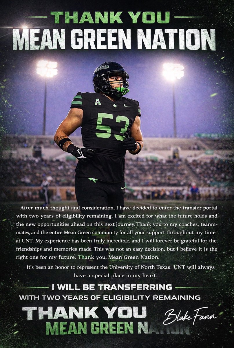 BlakeFann4's tweet image. I will be entering the transfer portal 
- 6’2 / 235 
- Played 13 games this season 
- 3.6 GPA
- 2 years of eligibility 
- DM me for film!