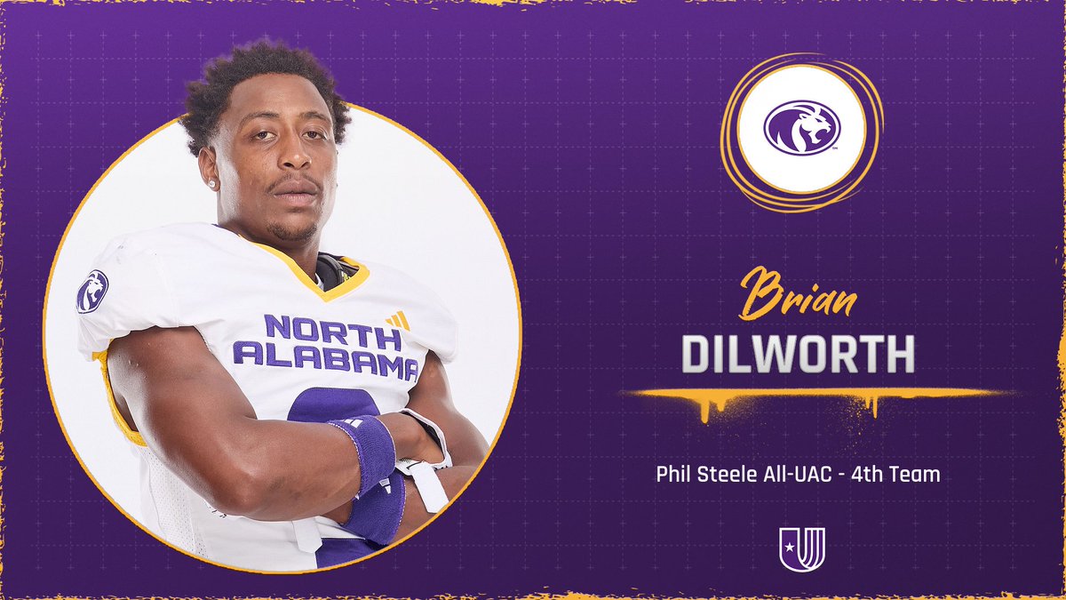 UNAFootball's tweet photo. The 2025 Phil Steele All-UAC teams have been released 🏈

UNA Defensive Awards:
Demarcious Robinson - 1st Team LB
Fred Vili - 3rd Team DL
Kaleb Brown - 4th Team DL
Brian Dilworth - 4th Team DB

#RoarLions 🦁 https://t.co/qtvW0E6B5M