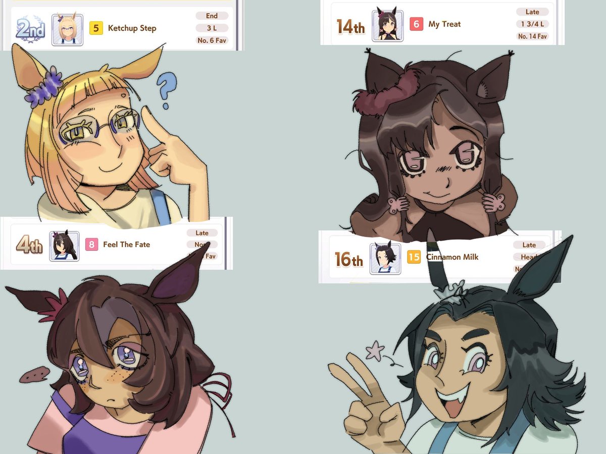 eggsplode's tweet image. perhaps the first ever fanart of these npc horses #umamusume