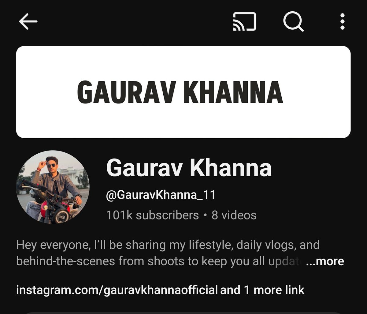 101K &amp; counting!  
Big shoutout to #GauravKhanna for hitting the 100,000 followers milestone on YouTube! From zero to six figures, your grind proves that passion + persistence = unstoppable growth. Here’s to the next milestone. Silver play button flex incoming! 👏🏻🧿🔥❤️