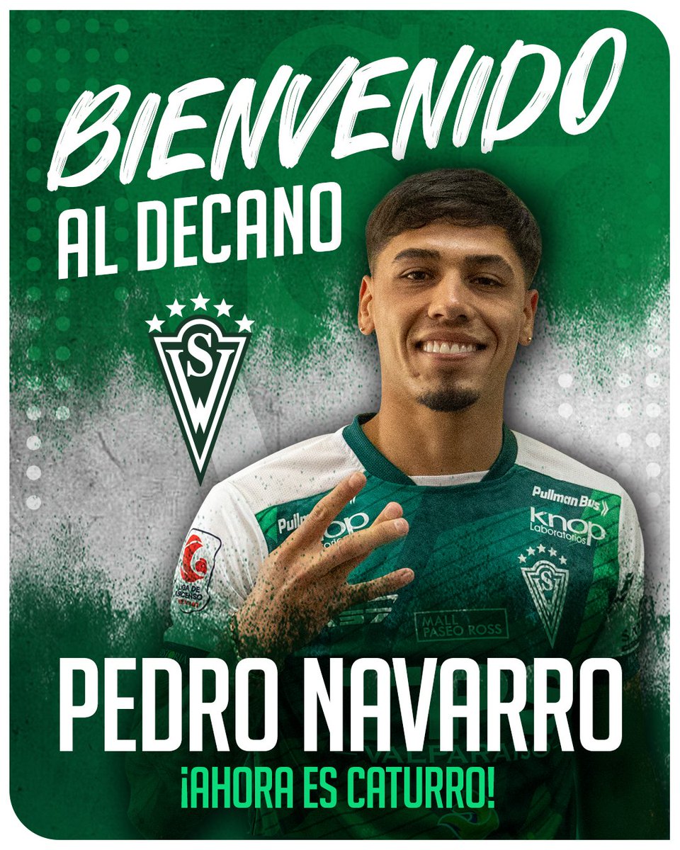 ¡Bienvenido al Decano del fútbol chileno Pedro Navarro! 🤩✅ El talentoso lateral formado en Colo-Colo y de recorrido en clubes como Barnechea, O'Higgins y Unión San Felipe, será parte del plantel 2026. #AdelanteWanderers
