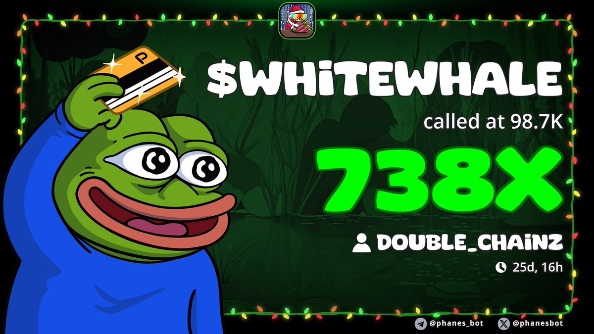 Update on our $whitewhale bags

If you’d gotten into our 100x gem finders lounge and pet just $100 of white whale, you’d literally be up $700k in a month

Let that sink in. Dm if you want gains like this 
Gg <a href="/Youngchainz_/">MARATHON</a> what a legend