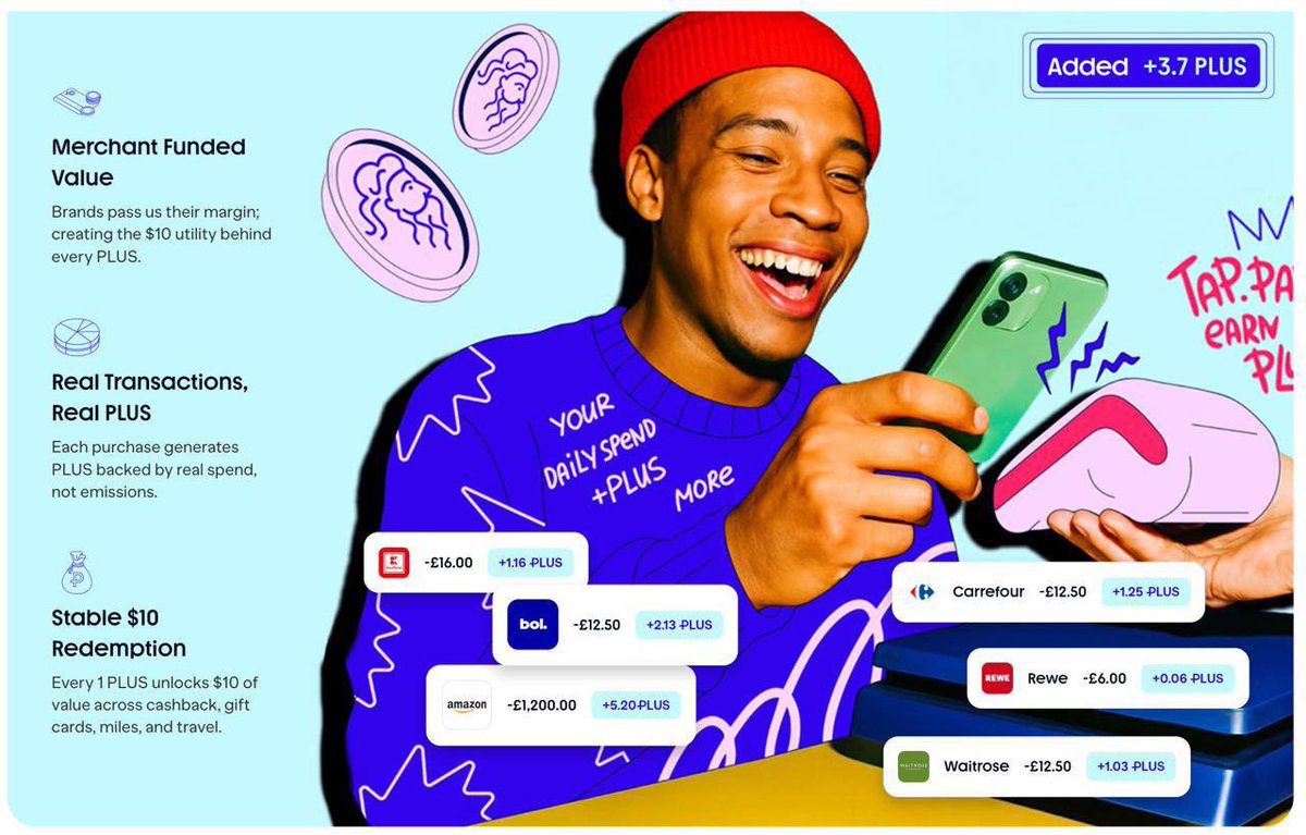 Hot Pre-TGE Pick: PLUS @plusmorexyz Not a memecoin. Not “crypto cashback”.  PLUS is a merchant-funded loyalty token built by a real team since 2015 —  delivering real value from day one. •