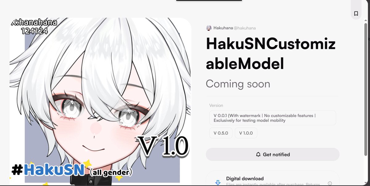 I made a preview  for our HAKUSN, bookmark it if you’re interested!✨25% OFF for launch month!

Also wondering: should we roll out V0.0.1 for testing the model's basic performance?

What do you think? 🙌

#HakuSNCustomizableModel #CustomizableVtuber #vtuber