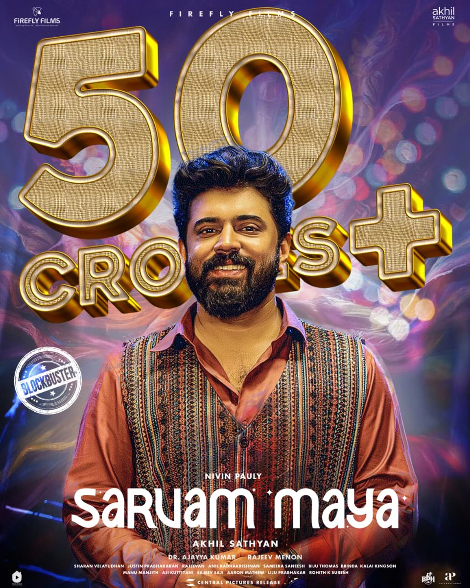 Alby17_'s tweet photo. Comeback DONE &amp; DUSTED. 🙏

#SarvamMaya will enter the elite ₹50cr club worldwide today ie, in just 5 days. 

Mollywood's boy next door with a sensational return.🔥

#SarvamMaya #NivinPauly https://t.co/29DQoAbKwd
