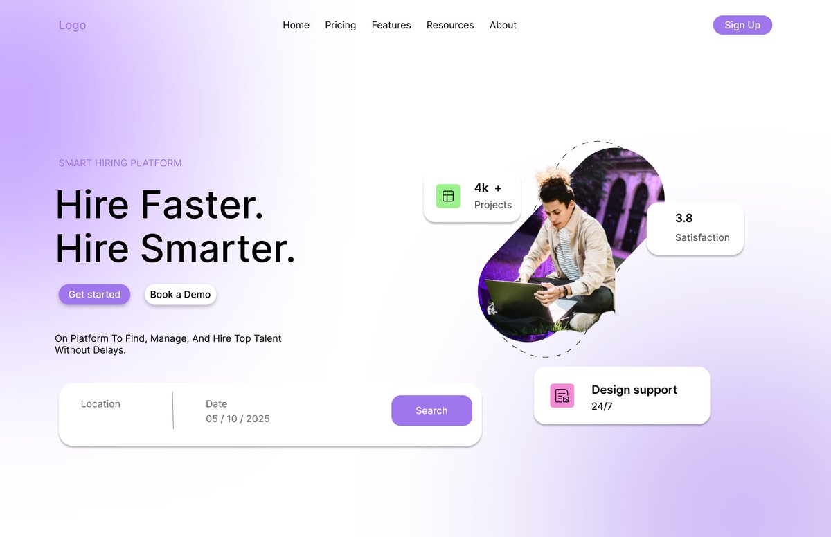 manjuBij's tweet photo. Designed a Smart Hiring Platform UI
Focused on clarity, trust, and conversion.
Hire faster. Hire smarter.
#UIUXDesign #SaaSDesign #LandingPage #UIDesign https://t.co/4ZHbLVi7p2
