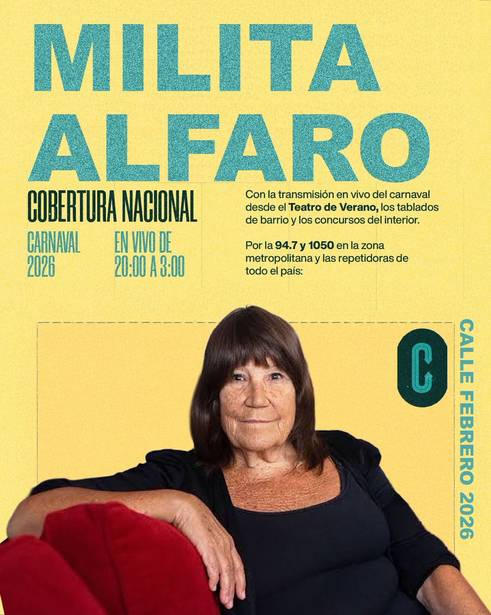 Con enorme agrado le damos la bienvenida al equipo de Calle Febrero a Milita Alfaro.
Su mirada será fundamental en la cobertura nacional de las Radios Públicas.

¡Sumate a la previa del desde el 5 de enero,de 0 a 2 y a las transmisiones gigantes desde el 22 de enero, de 20 a 3!