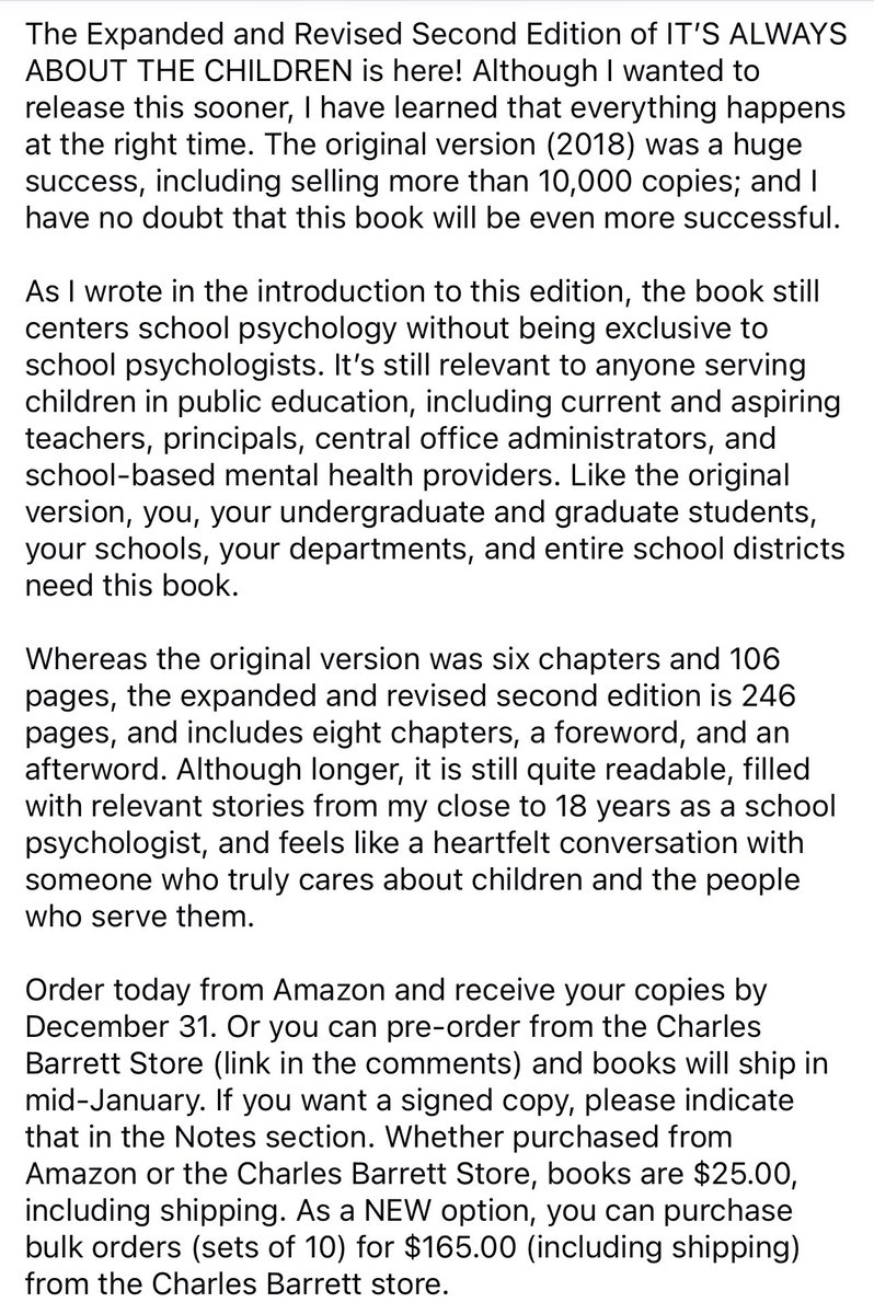 _charlesbarrett's tweet photo. **NEW BOOK** Pre-order from
the Charles Barrett Store or purchase via Amazon. Thanks for spreading the word to everyone you know. #itsalwaysaboutthechildren https://t.co/jxsgq0bUQe https://t.co/e3efexnL4a
