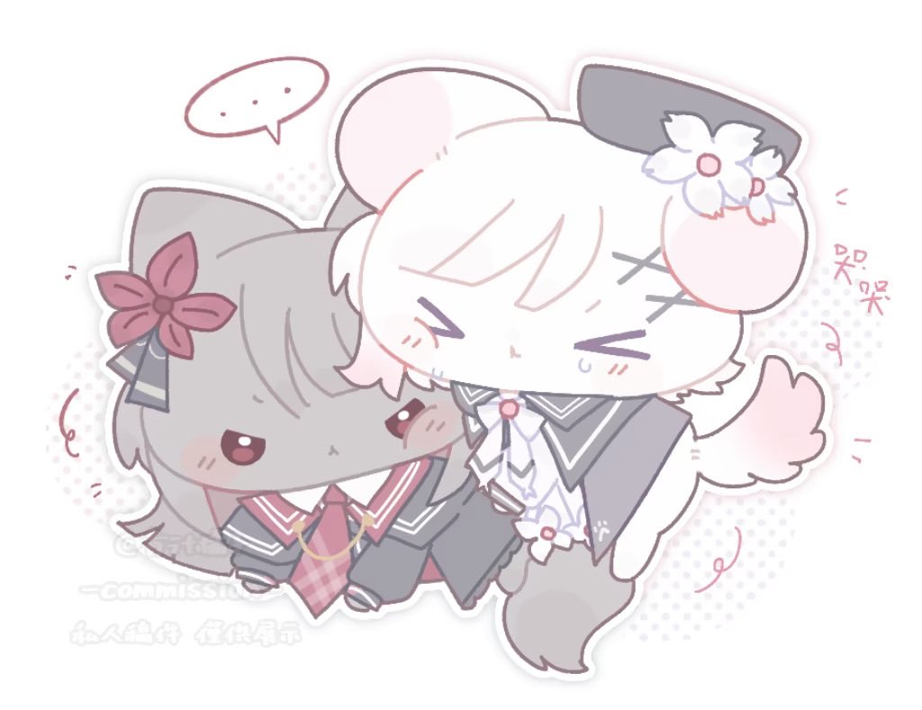 chenzi0809's tweet image. #まのさば 
 #まのさば二次創作
🐶🐱