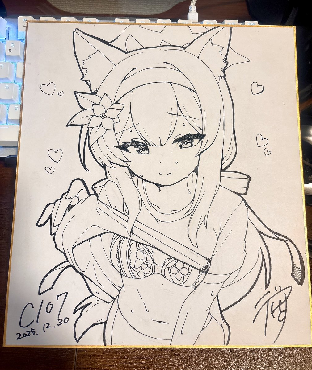 dekochair's tweet image. 毎回恒例前日色紙描き😎