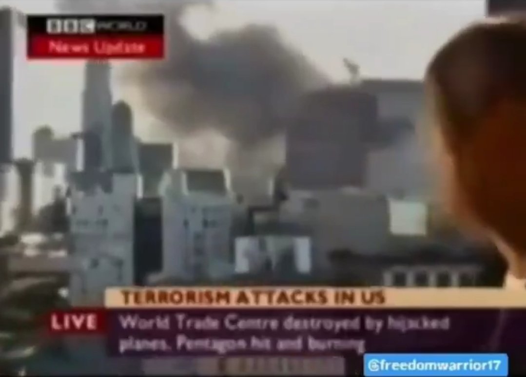 CorrupttPlanet's tweet photo. @BGatesIsaPyscho Even less so when the @BBCNews @bbcbreaking announced #Tower7 #WYC7 down 20 mins before it had even been detonated https://t.co/INtI5PsHLn