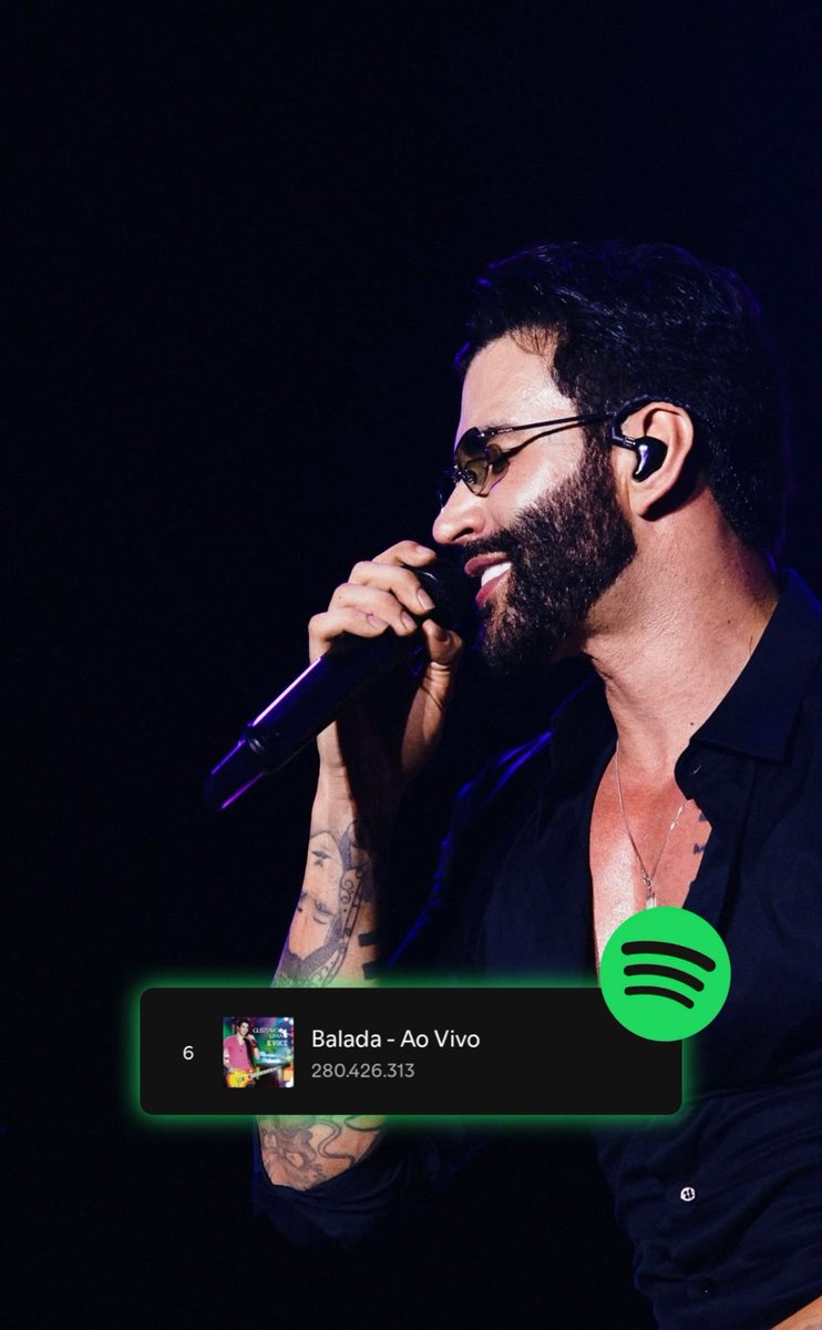 "Balada" do <a href="/gusttavo_lima/">Gusttavo Lima</a> superou 280 MILHÕES de streams no Spotify.
HINO ATEMPORAL! 🏛️💥