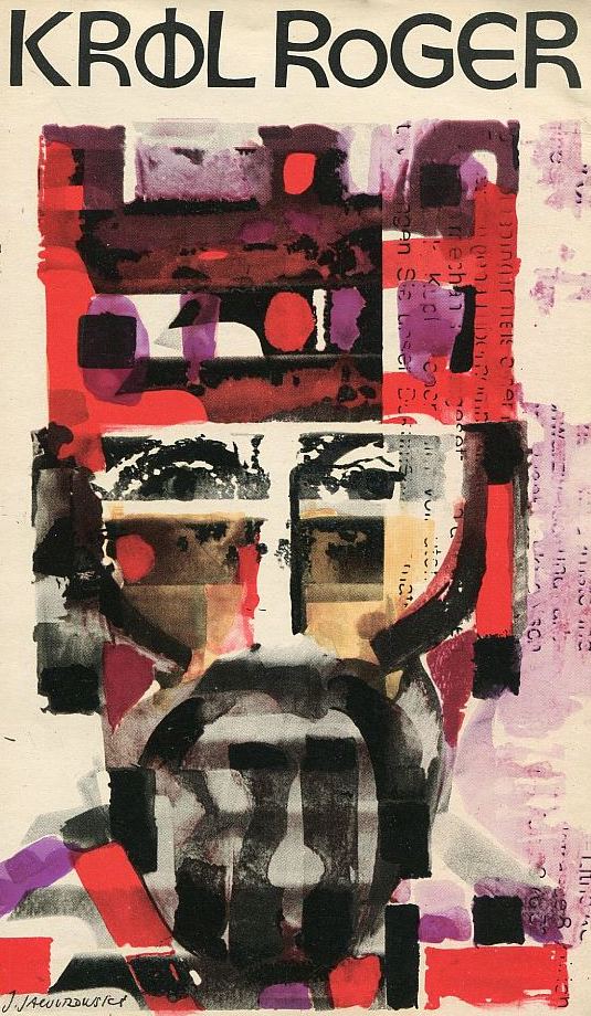 Four posters for Karol Szymanowski 1926 opera 'King Roger' inspired by authors time spent in Sicily and his fascination with Arab-Norman history, art and architecture. Polish graphic design at its finest.