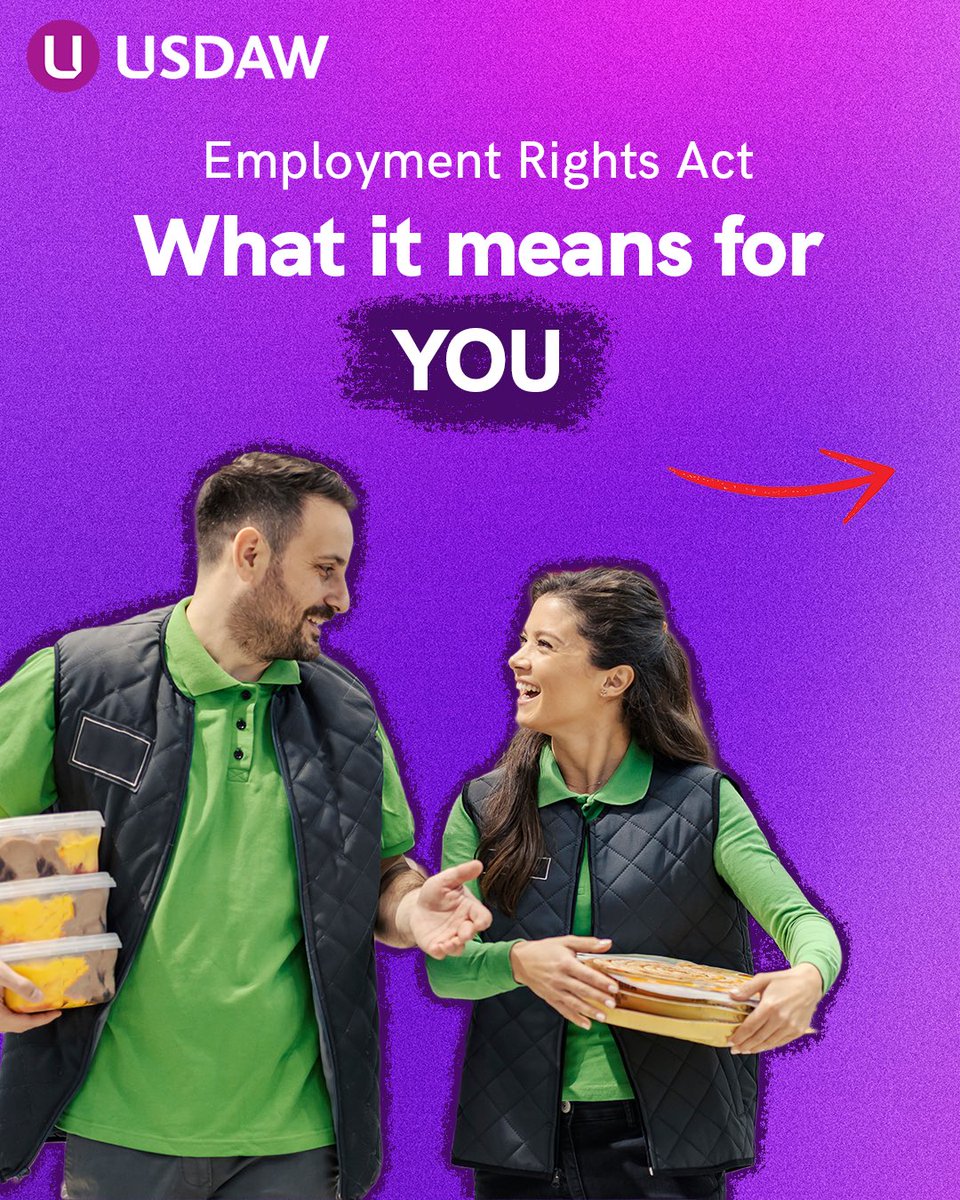 What does the Employment Rights Act actually mean for working people? 🤔

These are just some of the benefits you can expect to see in the biggest uplift in workers' rights in a generation 🧵⬇️